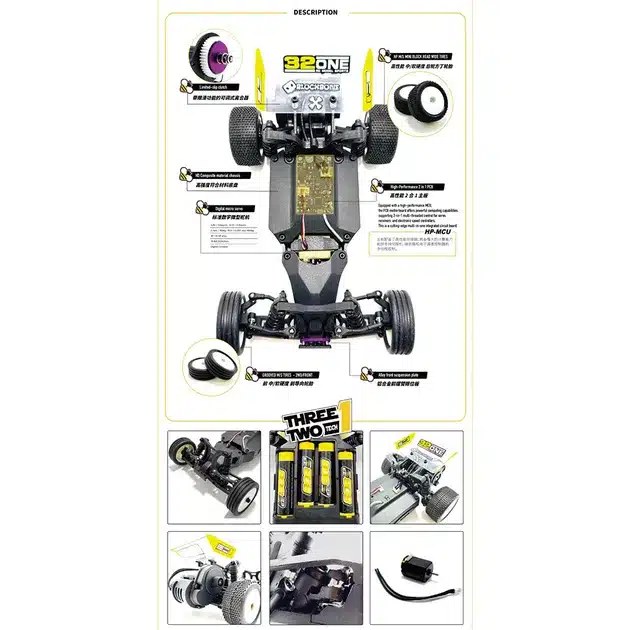 32ONE MB24 1/24 BUGGY JAUNE-GRIS, ONE32-32124T1 – Image 3