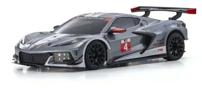 Kyosho Mini-Z MR04 RWD Corvette C8-R Gun Metal/White (W-MM/KT531P), 32356GMW – Image 2