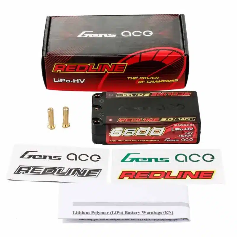 GensAce Redline 2.0 Shorty 2S HV 7.6V-140C-6500 96x47x25mm 230g, GEA65002S14S5 – Image 2
