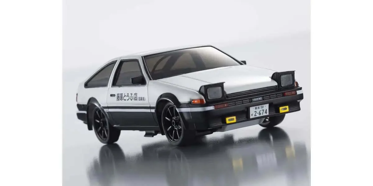 Kyosho First Mini-Z 1:28 Initial-D Toyota Sprinter Trueno AE86 WH/BK, 66601A – Image 2