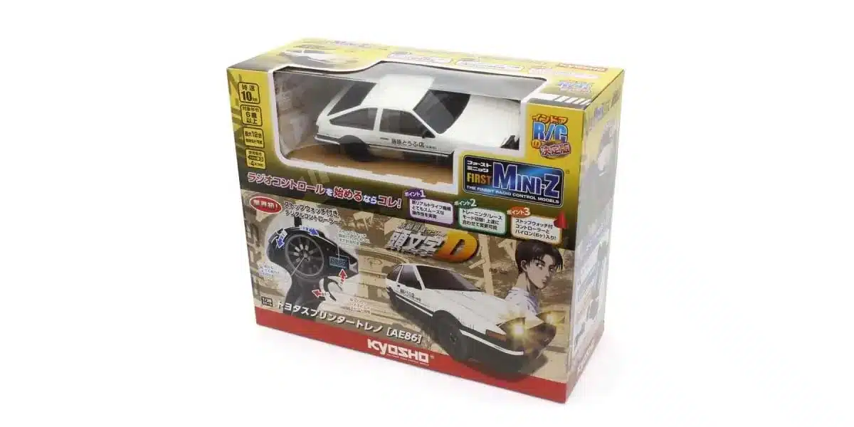 Kyosho First Mini-Z 1:28 Initial-D Toyota Sprinter Trueno AE86 WH/BK, 66601A – Image 5