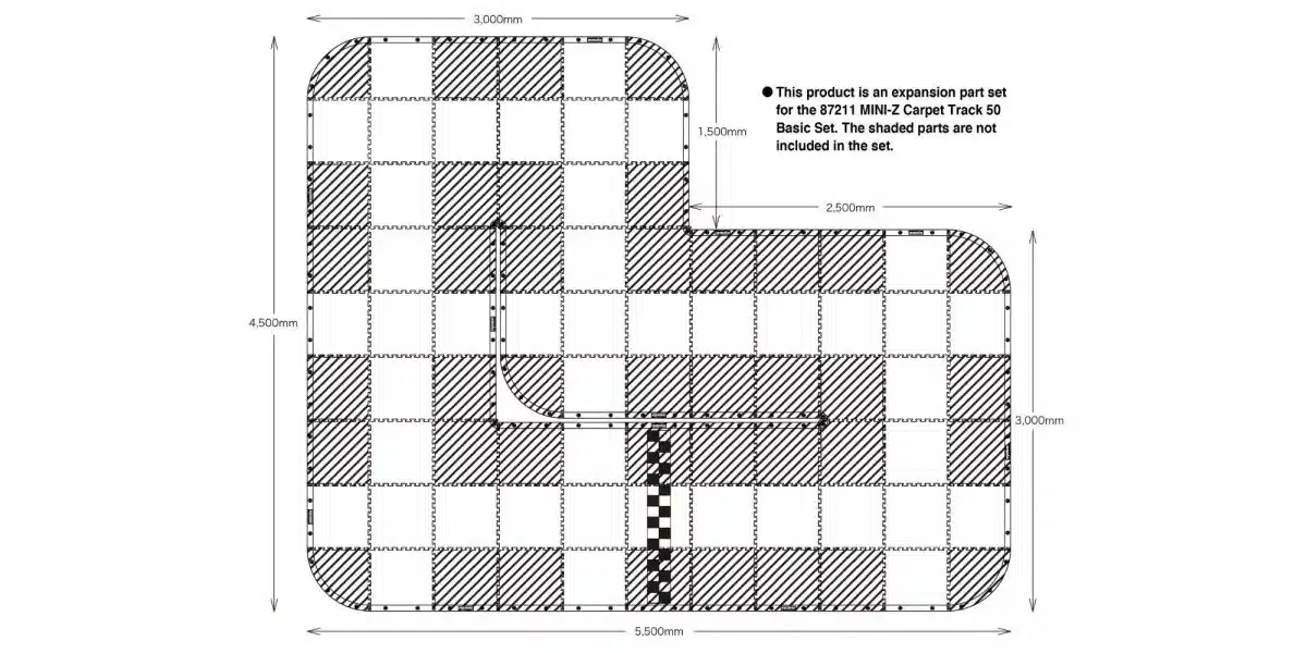Kyosho Mini-Z Carpet Track 50 Expansion Set (44pcs - 50x50) 87212B – Image 3