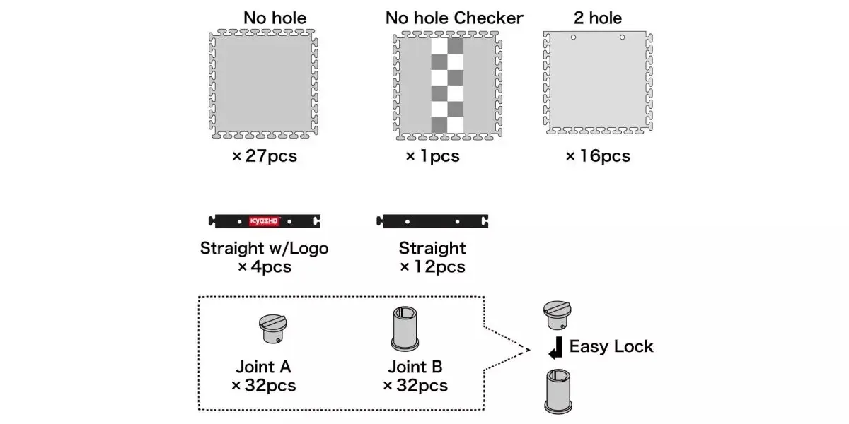 Kyosho Mini-Z Carpet Track 50 Expansion Set (44pcs - 50x50) 87212B – Image 2