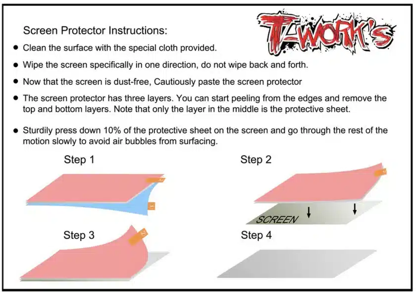 T-WORK'S Protection Écran Sanwa et Airtronics MT44, TA-085-MT44 – Image 3