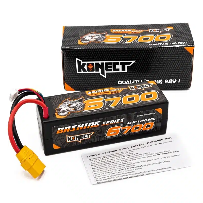 Konect Lipo 6700mah 14.8V 60C 4S1P 99.16Wh (XT90), KN-LP4S6700BASH-XT – Image 2