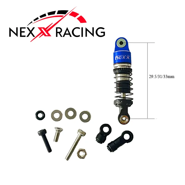 NEXX RACING Ensemble d'amortisseurs à huile centraux à double ressort (BLEU), NX-300-58-BL – Image 2