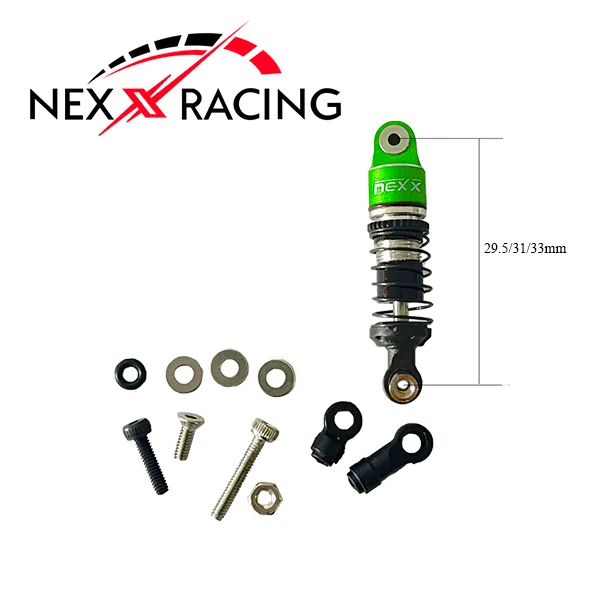 NEXX RACING Ensemble d'amortisseurs à huile centraux à double ressort (VERT), NX-300-58-G – Image 2