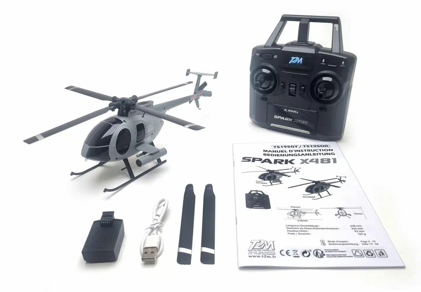 T2M Hélicoptère Spark X481 gris, T5195GY – Image 7
